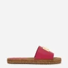 Nappa leather espadrille sliders with DG logo
