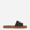 Nappa leather espadrille sliders with DG logo