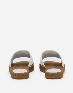 Nappa leather espadrille sliders with DG logo