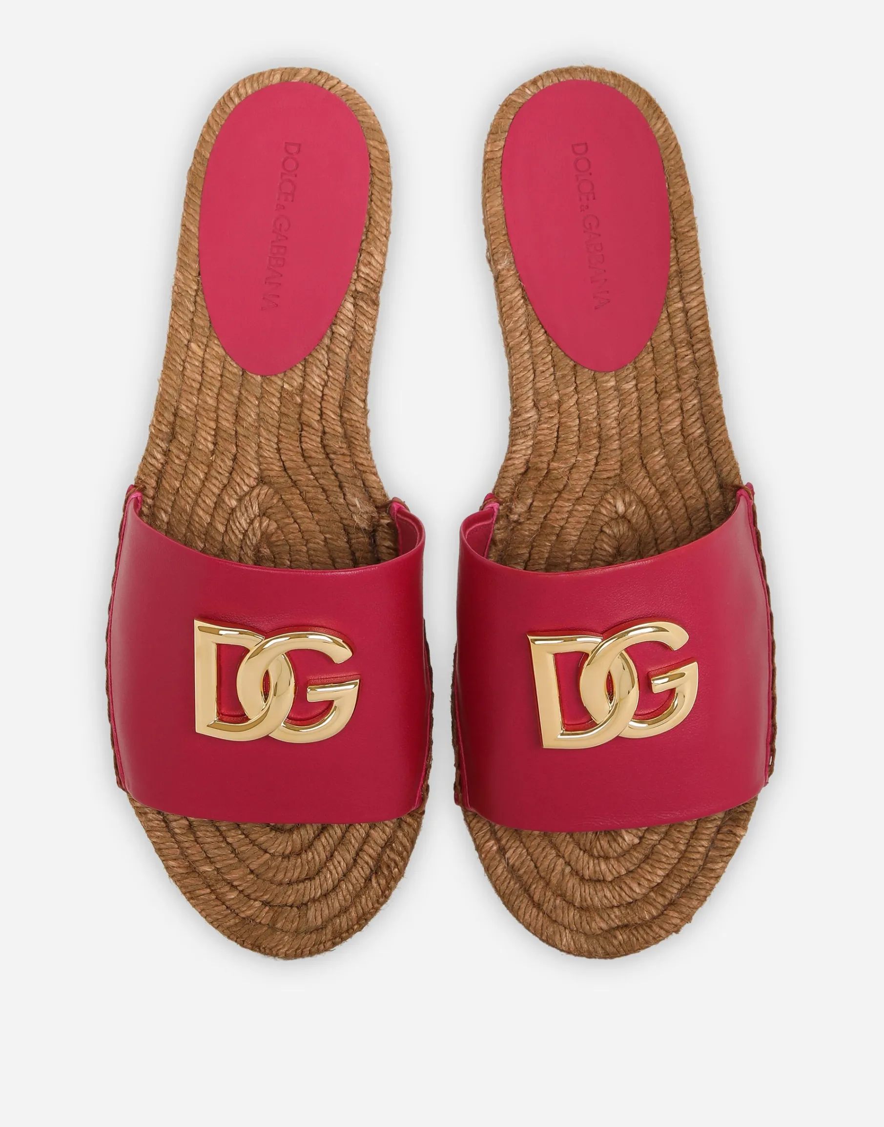 Nappa leather espadrille sliders with DG logo