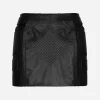Nappa leather miniskirt