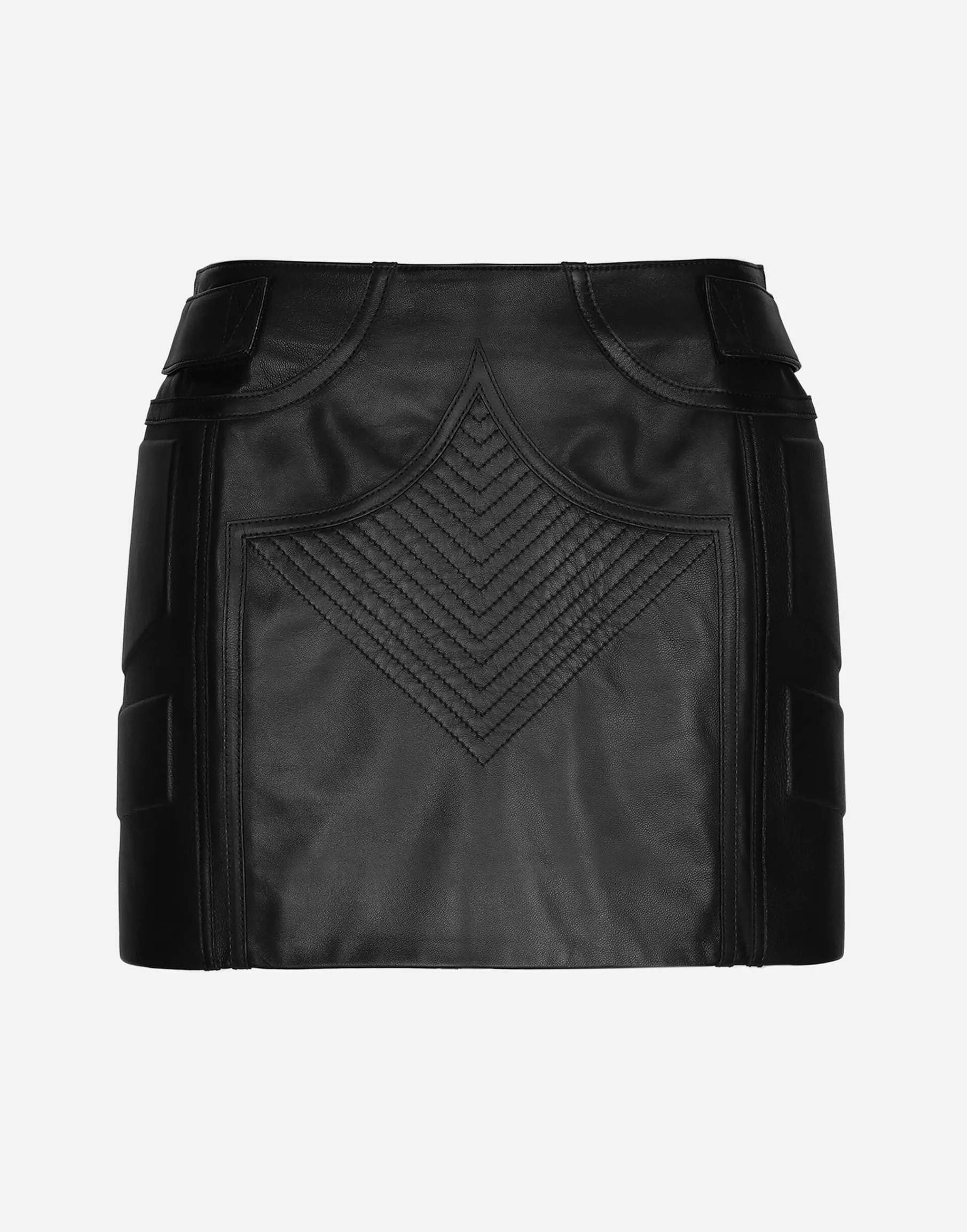 Nappa leather miniskirt