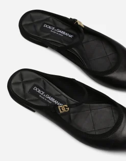 Nappa leather mules