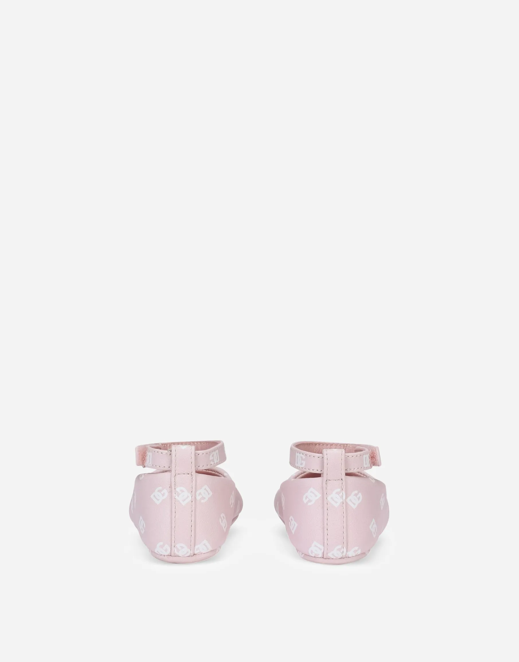 Nappa leather newborn ballet flats with DG-logo print