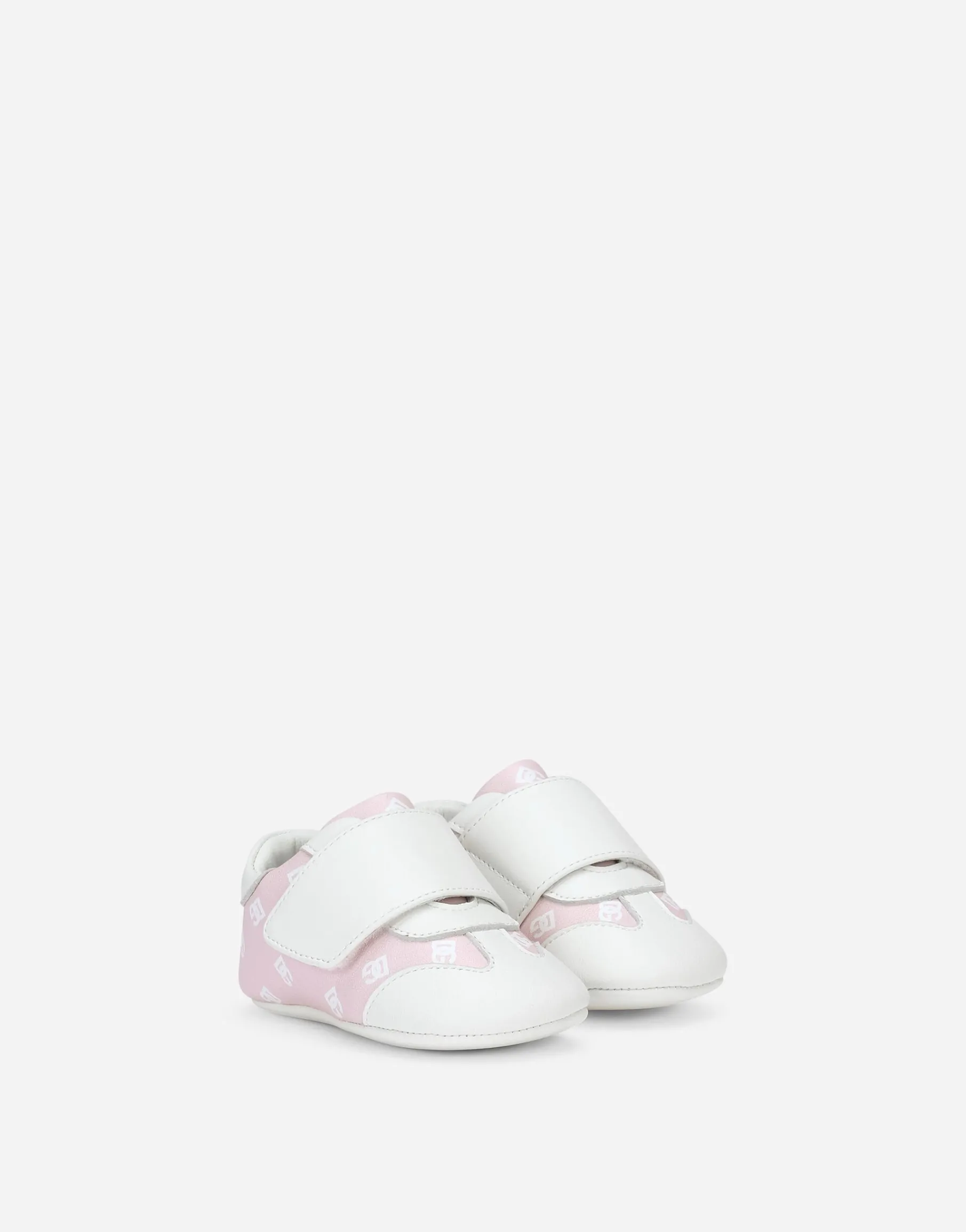 Nappa leather newborn sneakers with DG-logo print