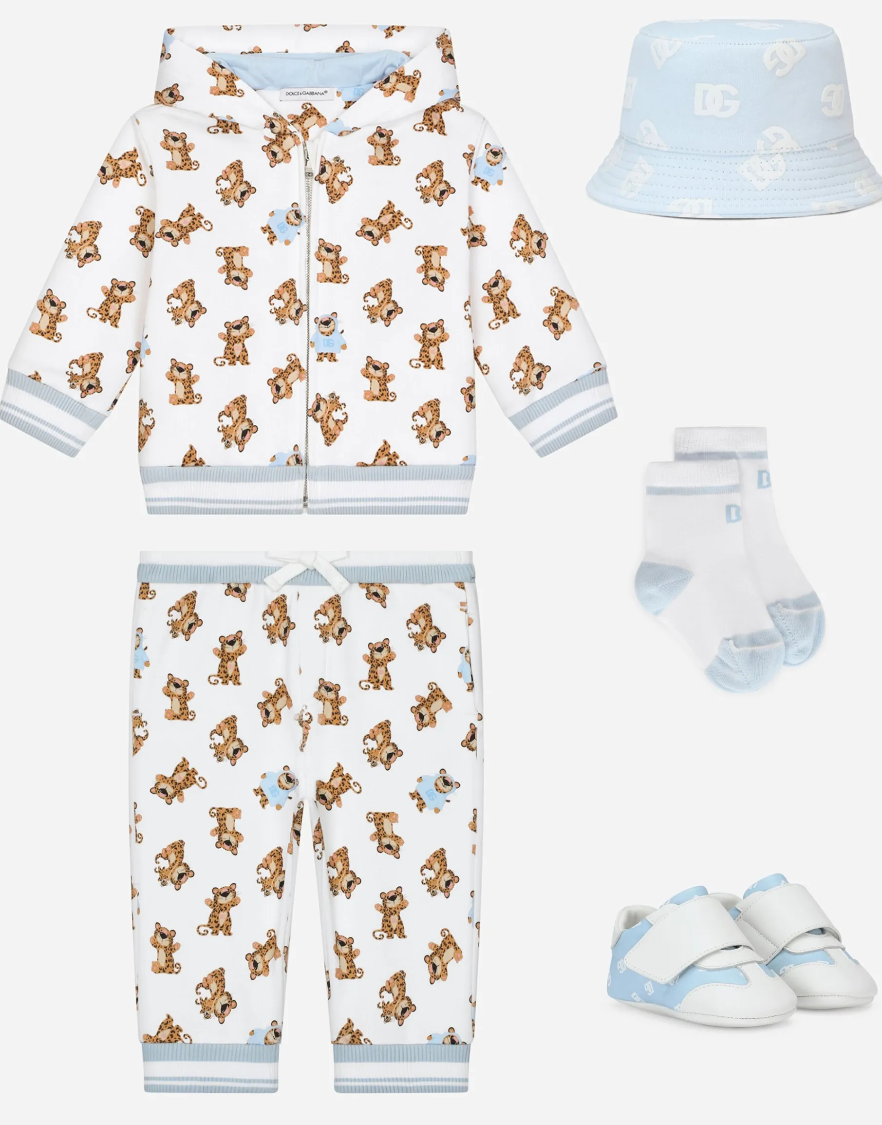 Nappa leather newborn sneakers with DG-logo print