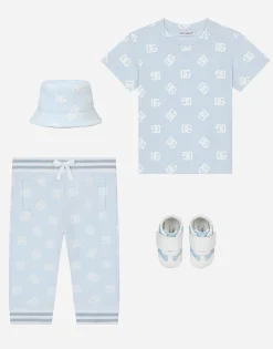 Nappa leather newborn sneakers with DG-logo print