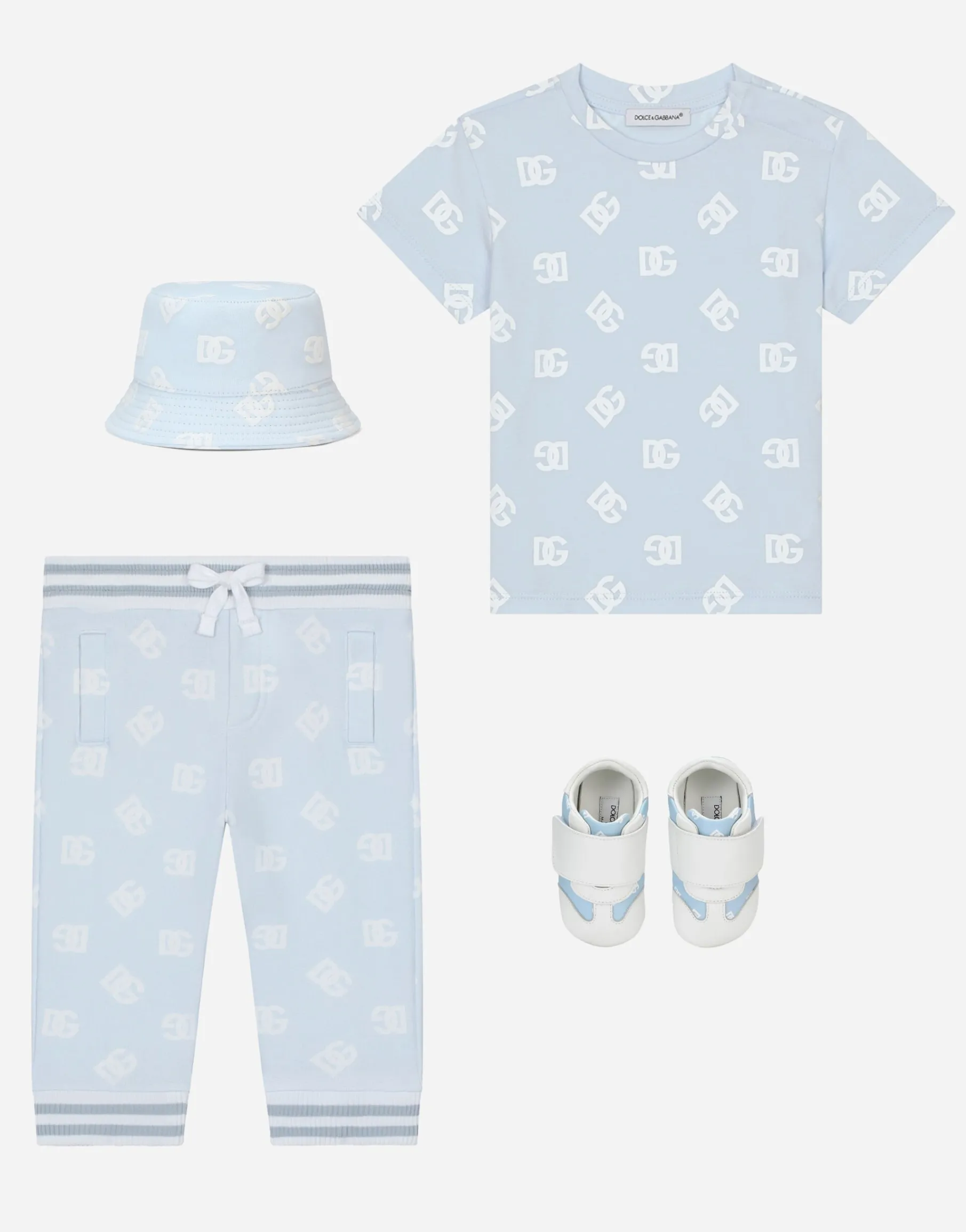 Nappa leather newborn sneakers with DG-logo print
