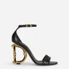 Nappa leather sandals with baroque DG detail