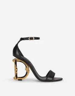 Nappa leather sandals with baroque DG detail