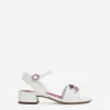 Nappa leather sandals with embroidery