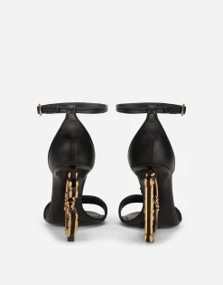 Nappa leather sandals with baroque DG detail