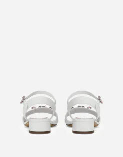 Nappa leather sandals with embroidery