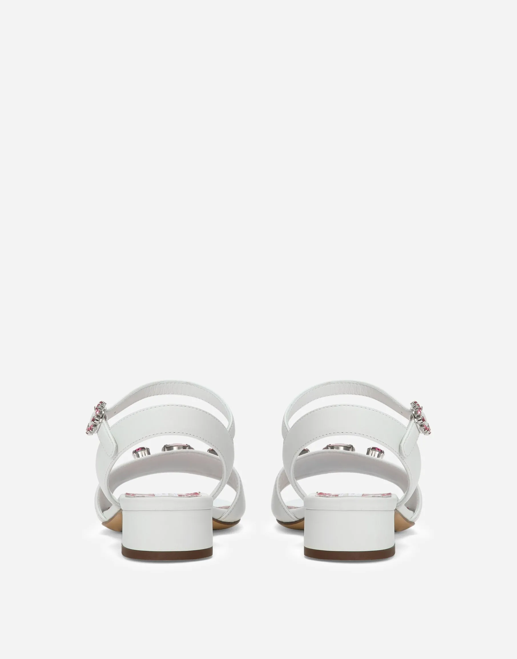 Nappa leather sandals with embroidery