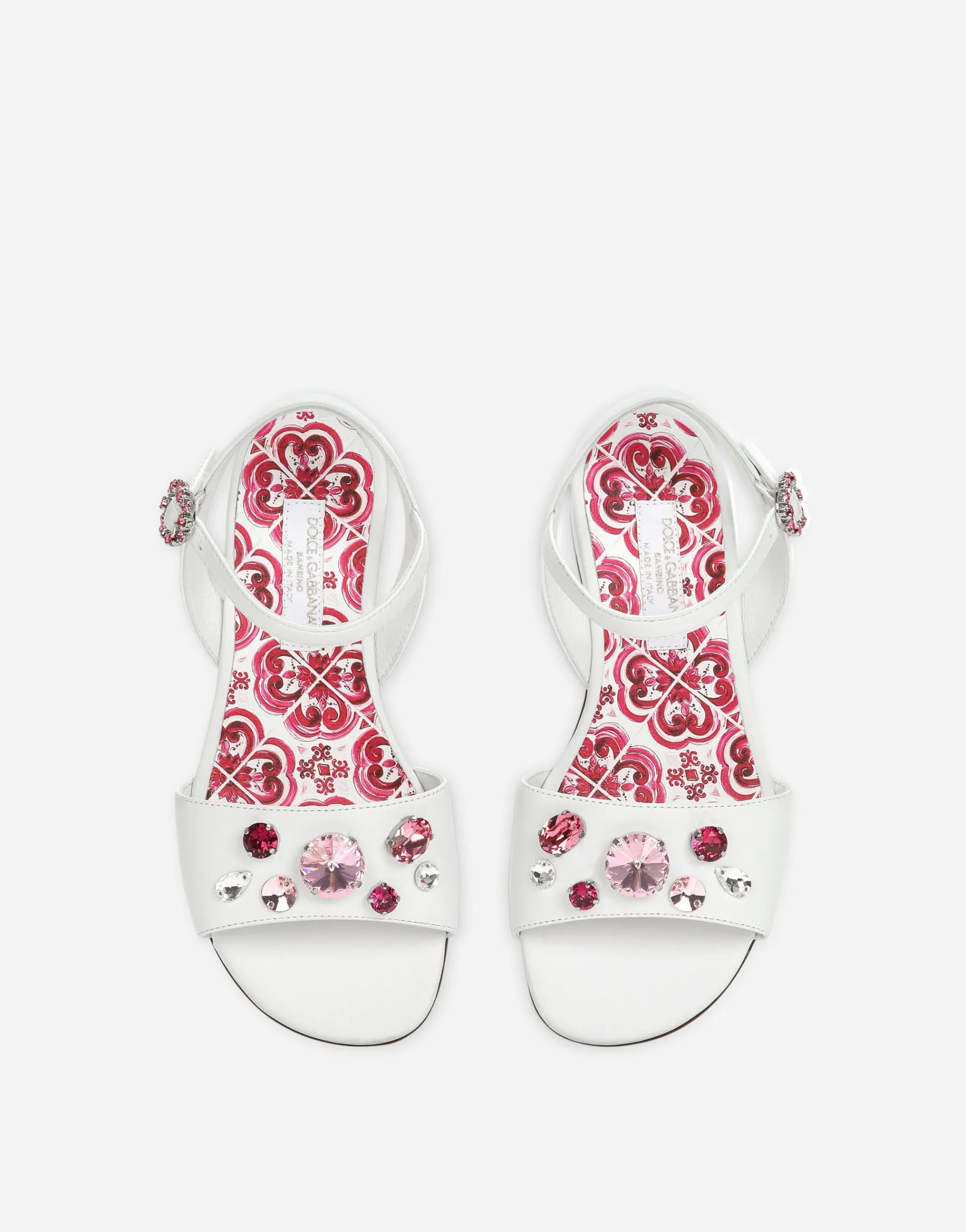 Nappa leather sandals with embroidery