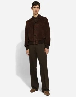Nappa suede bomber jacket