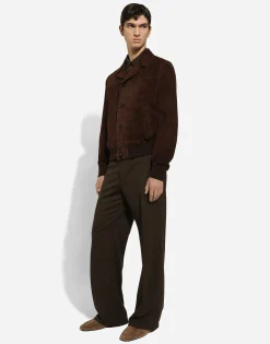 Nappa suede bomber jacket