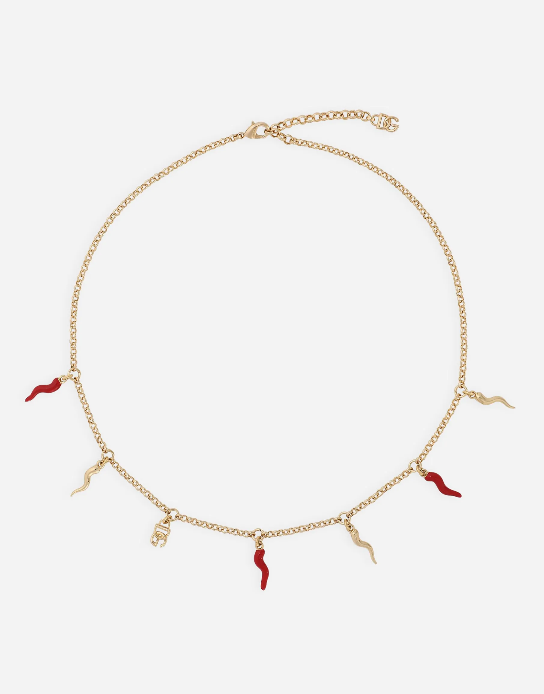 Necklace with DG logo and horn charms