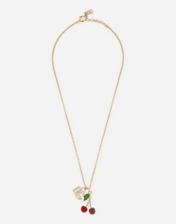Necklace with DG logo and cherry charms