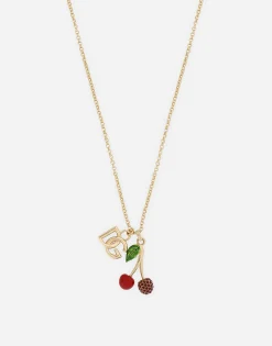 Necklace with DG logo and cherry charms