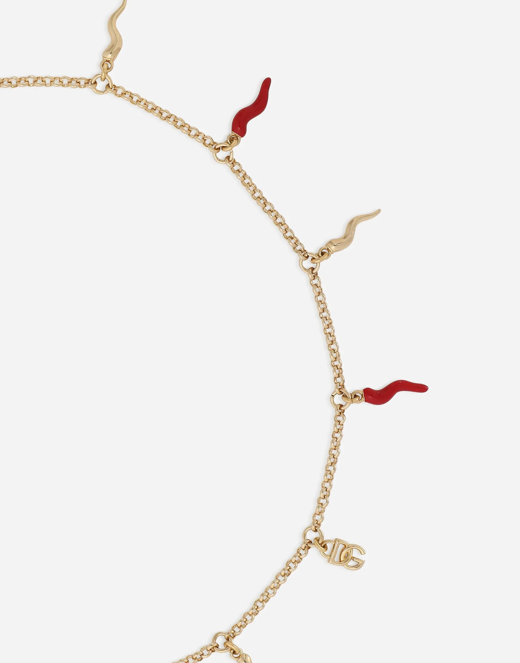 Necklace with DG logo and horn charms