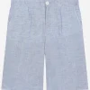 Non-stretch linen shorts
