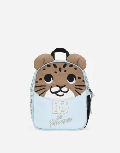 Nylon backpack with all-over logo print
