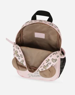 Nylon backpack with all-over logo print