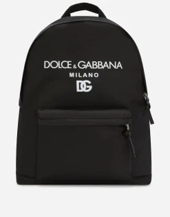 Nylon backpack with Dolce&Gabbana Milano print