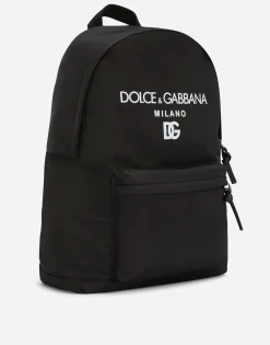 Nylon backpack with Dolce&Gabbana Milano print
