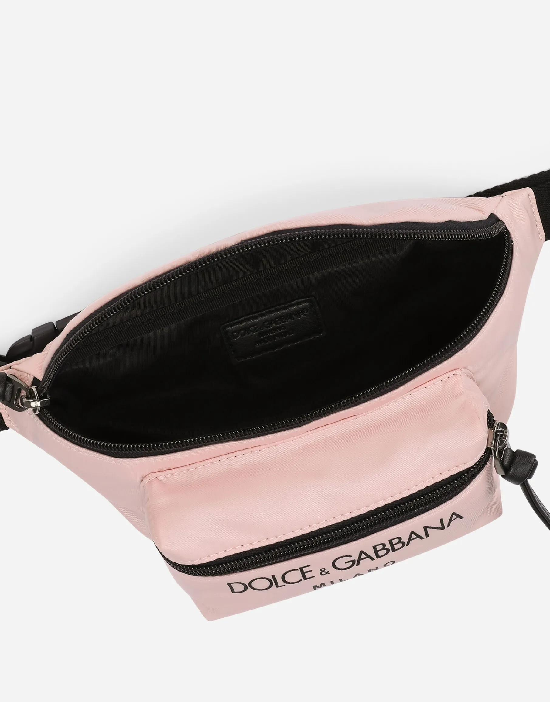 Nylon belt bag with logo print