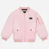 Nylon bomber jacket with logo tag