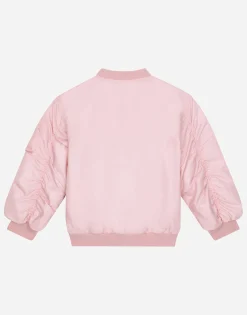 Nylon bomber jacket with logo tag