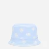 Nylon bucket hat with all-over logo print