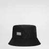 Nylon bucket hat with branded plate