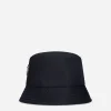 Nylon bucket hat with branded plate