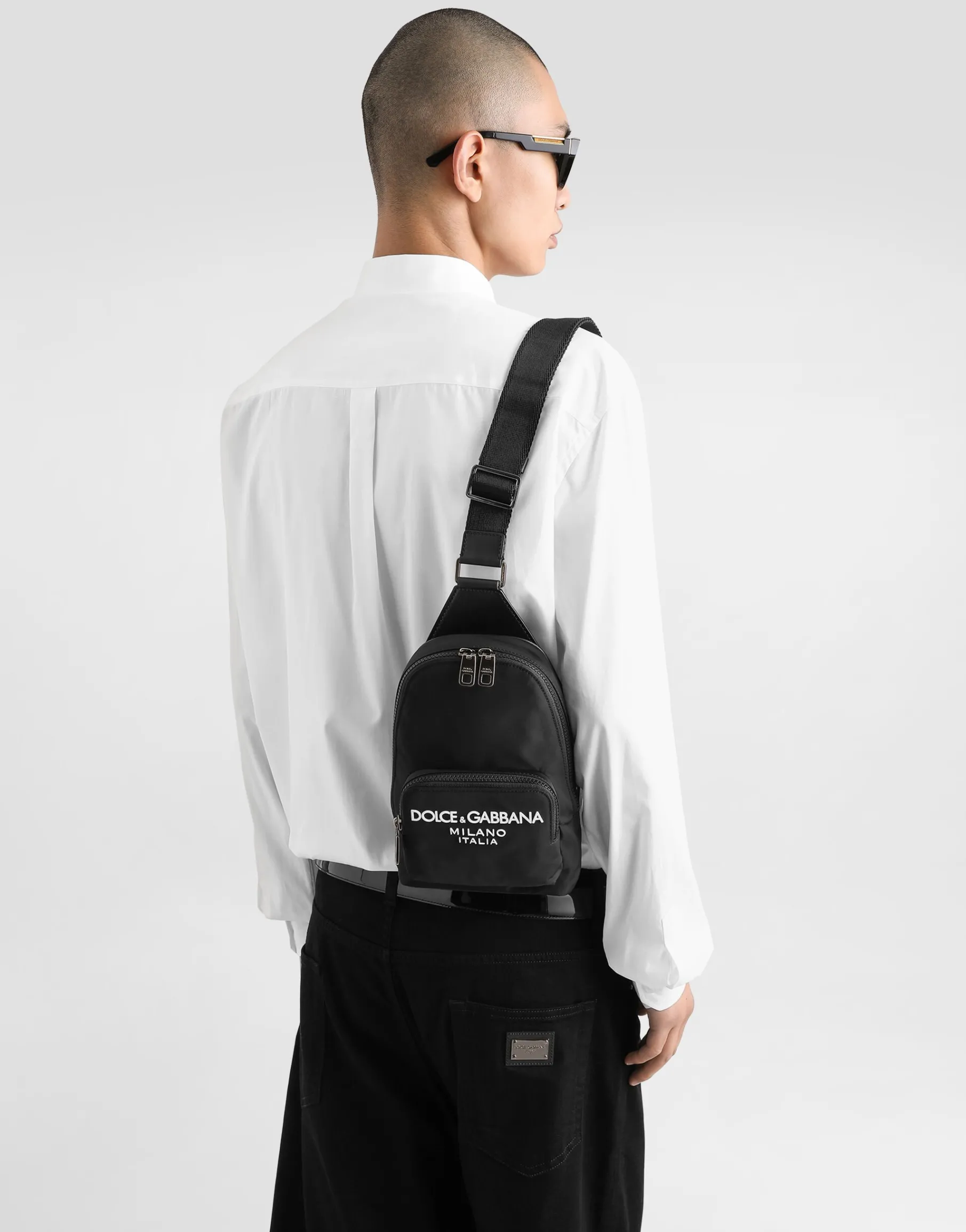 Nylon crossbody backpack