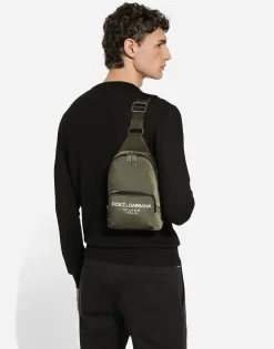 Nylon crossbody backpack