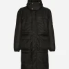 Nylon jacket with hood and branded tag