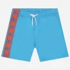 Nylon swim trunks with DG logo band