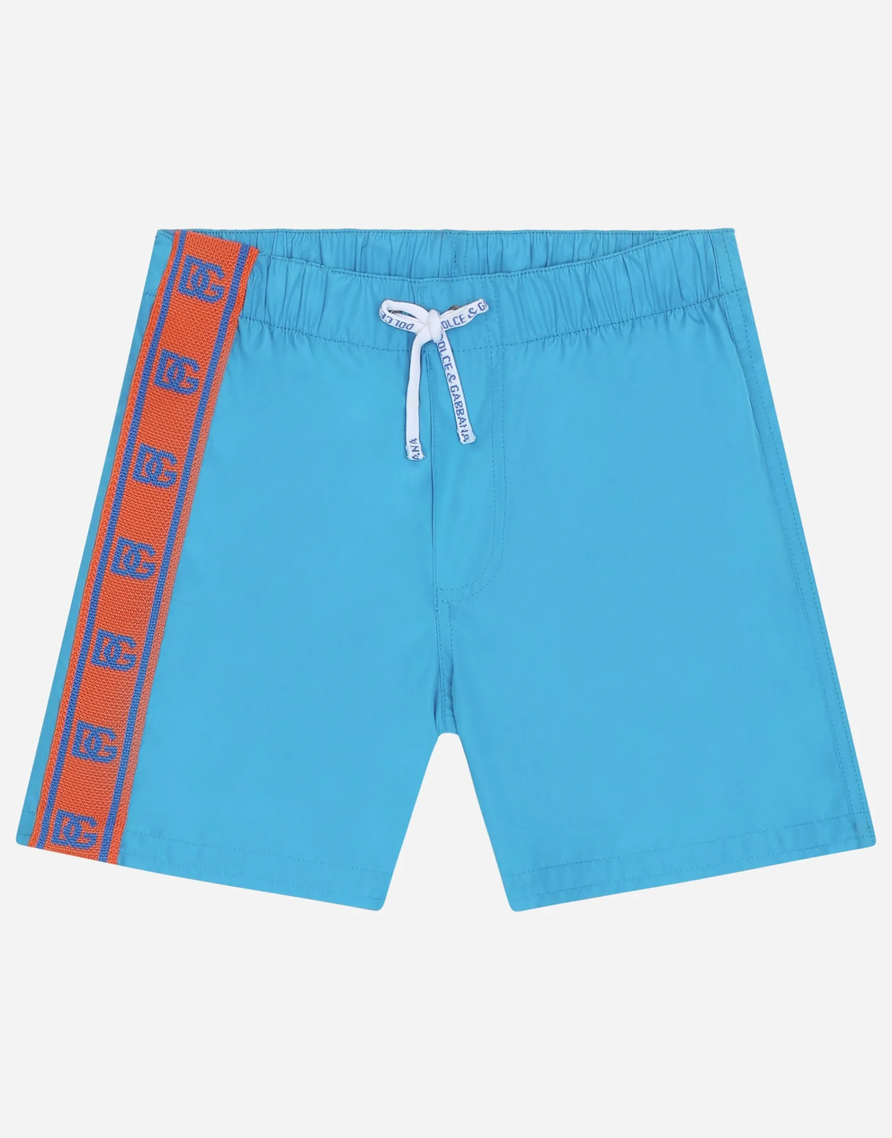 Nylon swim trunks with DG logo band