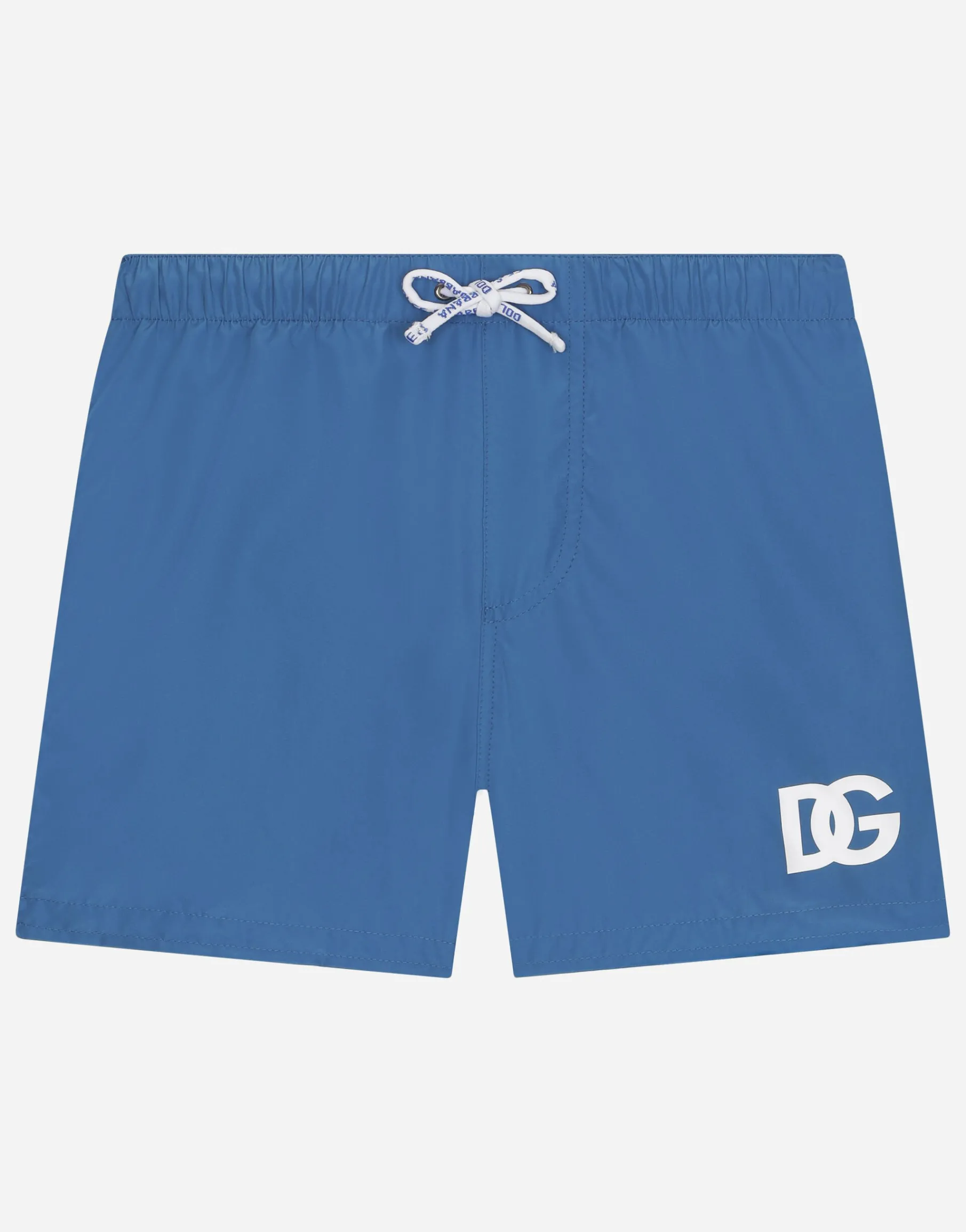 Nylon swim trunks with DG logo print