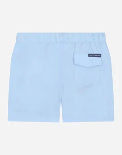 Nylon swim trunks with DG logo band