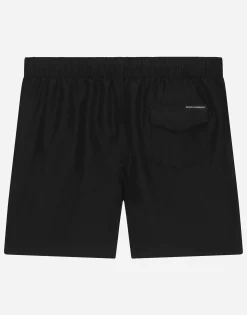 Nylon swim trunks with logo print