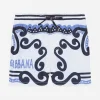 Nylon swim trunks with Marina print