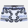 Nylon swim trunks with Marina print