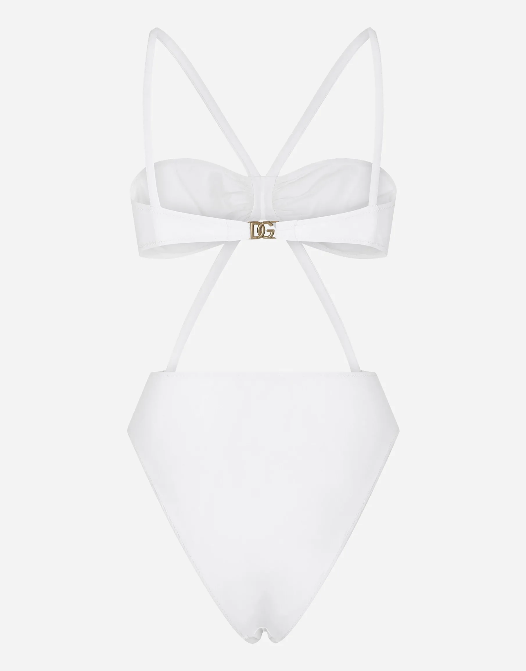 One-piece swimsuit with DG logo and laces