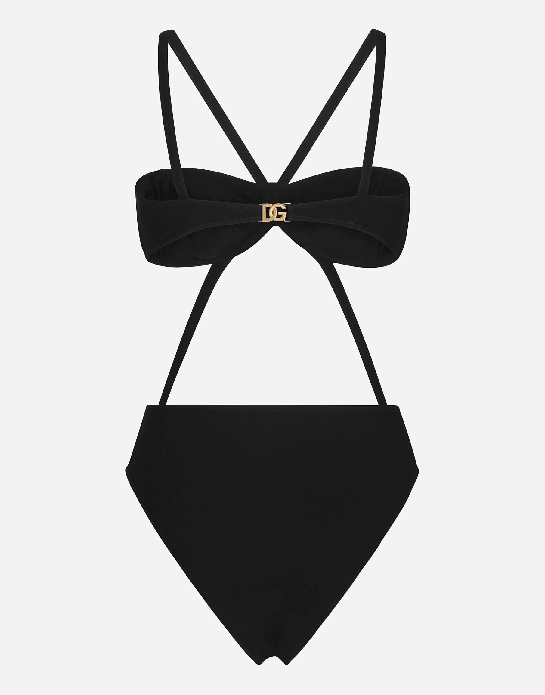 One-piece swimsuit with DG logo and laces