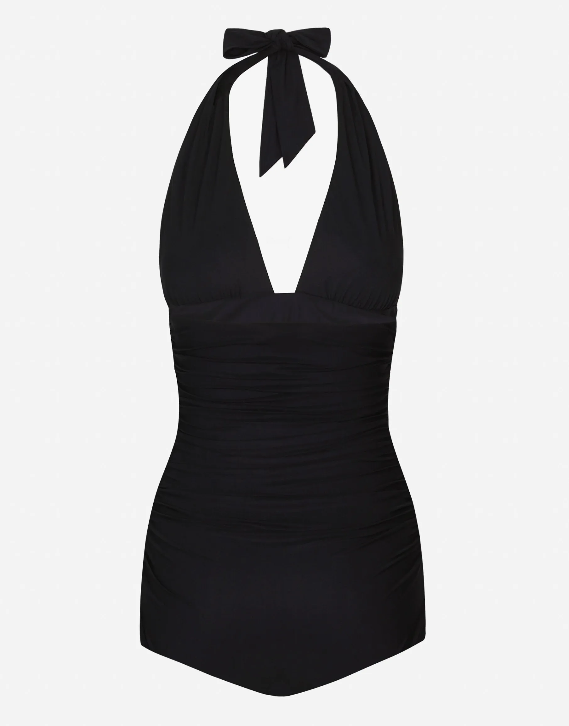 One-piece swimsuit with plunging neckline