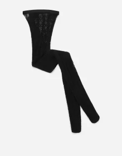 Openwork cotton tights